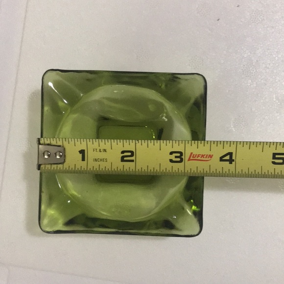 Vintage Forest Green Glass Ashtray - Picture 4 of 4